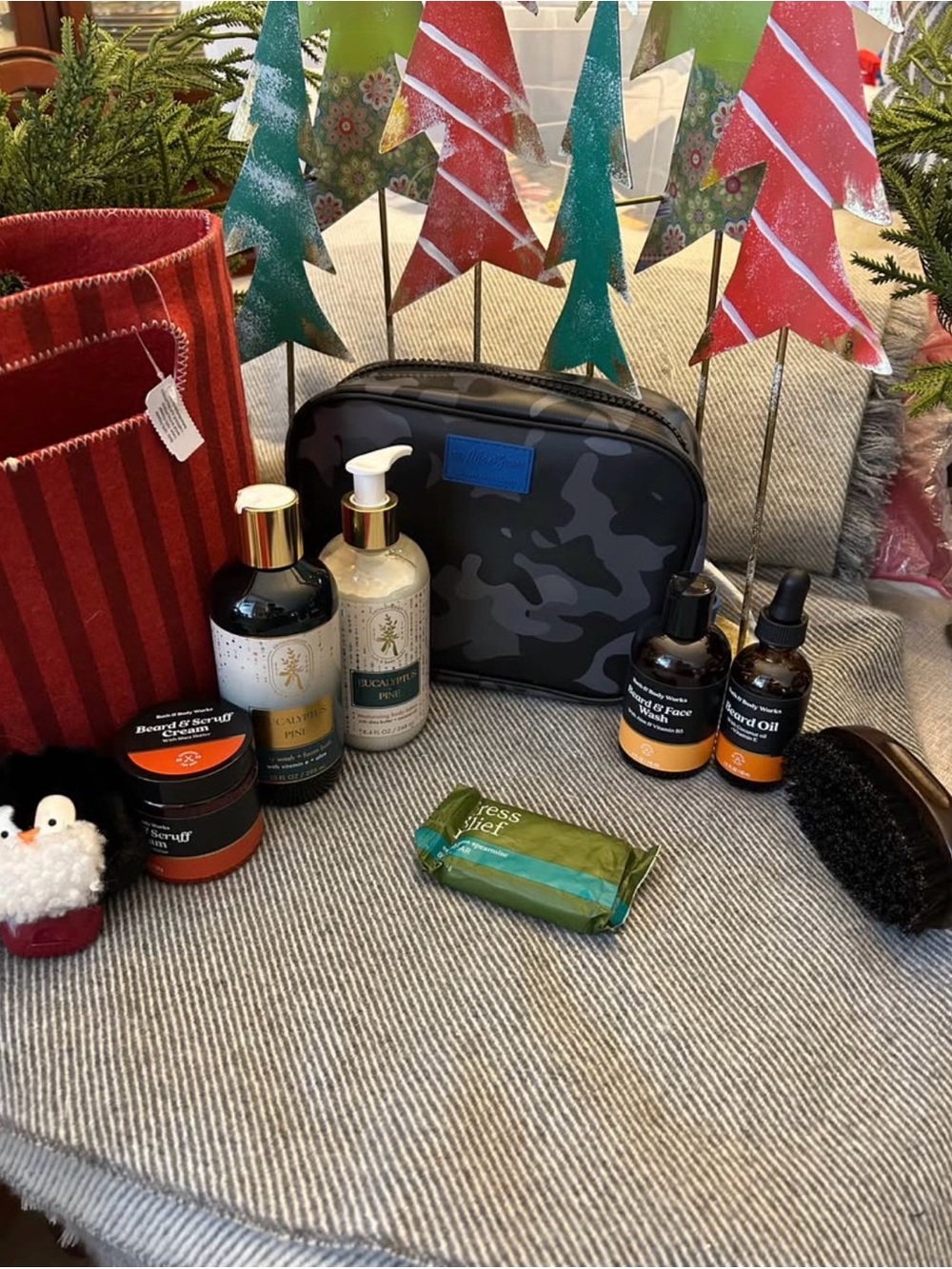 Bath & Body Works Men's Grooming Gift Set with Black Camo Dopp Kit